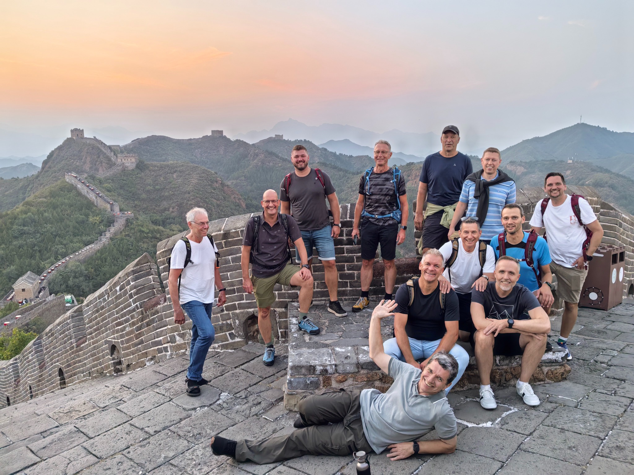 Sunset on the Great Wall — travelers from our China travel family